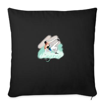 Lagree, gymnastics, sports, illustration - Sofa pillowcase 17,3'' x 17,3'' (45 x 45 cm) - black - Front