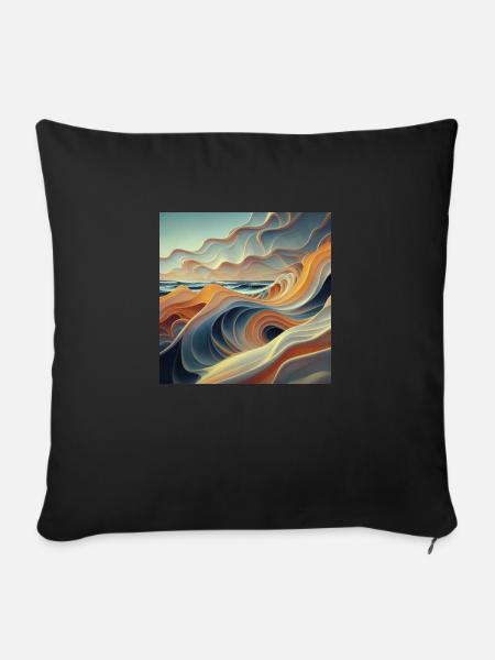 Futuristisches Meer - Sofakissenbezug 45 x 45 cm - Schwarz