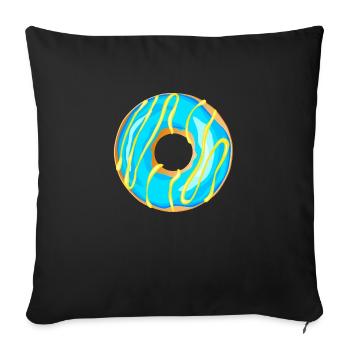 donut drawing dessert donuts cake pastry 1 A - Sofa pillowcase 17,3'' x 17,3'' (45 x 45 cm) - black - Front