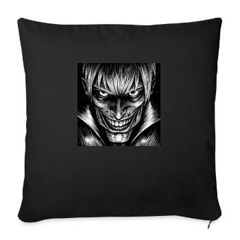 evil anime black & white - Sofakissenbezug 45 x 45 cm - Schwarz - Vorne