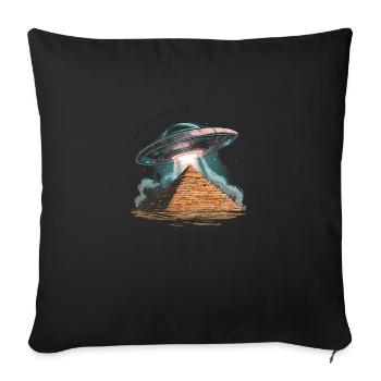 Alien Robbery: UFO Retrieves Its Pyramid - Sofa pillowcase 17,3'' x 17,3'' (45 x 45 cm) - black - Front