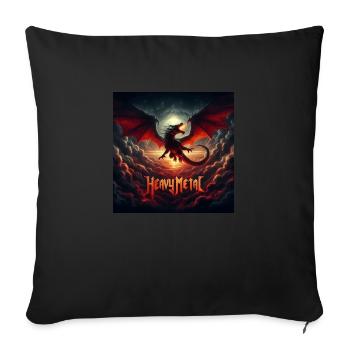 Heavy Metal Dragon - Sofa pillowcase 17,3'' x 17,3'' (45 x 45 cm) - black - Front