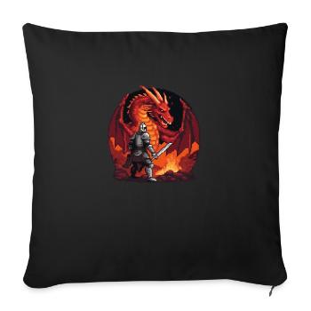 Dragon's Lair Showdown - Sofa pillowcase 17,3'' x 17,3'' (45 x 45 cm) - black - Front