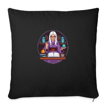 Arcane Librarian Pixel - Sofa pillowcase 17,3'' x 17,3'' (45 x 45 cm) - black - Front