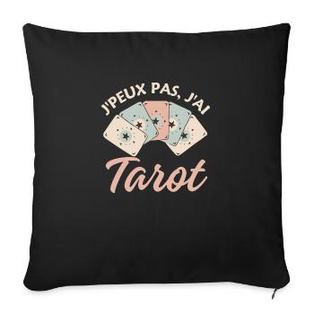 Tarot jeu de cartes poker - Housse de coussin décorative 45 x 45 cm - noir - Devant