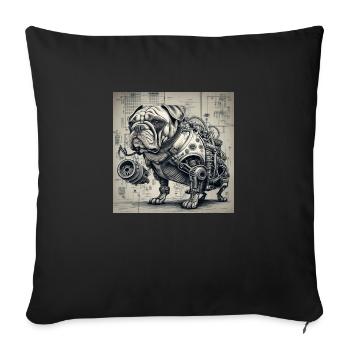 dog style cyborg steampunk cyberpunk biomec - Sofa pillowcase 17,3'' x 17,3'' (45 x 45 cm) - black - Front
