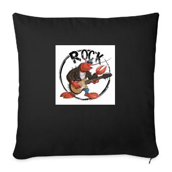 Lobster Playing Guitar - Sofa pillowcase 17,3'' x 17,3'' (45 x 45 cm) - black - Front