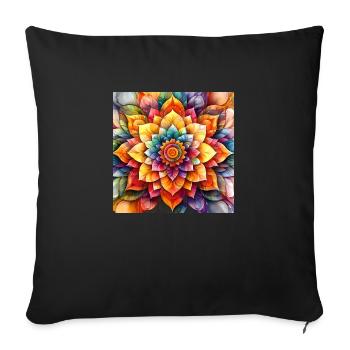 Mandala Time 2 - Sofakissenbezug 45 x 45 cm - Schwarz - Vorne