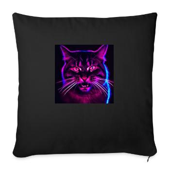 Mad Cat - Sofakissenbezug 45 x 45 cm - Schwarz - Vorne