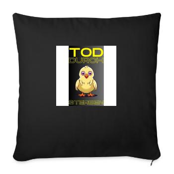 Poussin psychopathe - Housse de coussin décorative 45 x 45 cm - noir - Devant