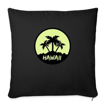 Palmiers hawaïens - Housse de coussin décorative 45 x 45 cm - noir - Devant