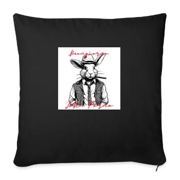 Hase John Porno - Sofakissenbezug 45 x 45 cm - Schwarz - Vorne