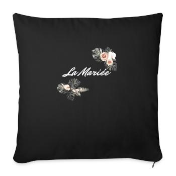 The Floral Bride- Bride Gift Idea - Sofa pillowcase 17,3'' x 17,3'' (45 x 45 cm) - black - Front