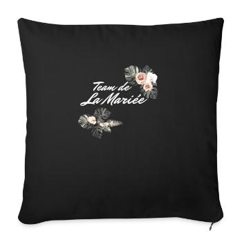 Tropical Floral Bridal Team - Bachelorette Party Gift Idea - Sofa pillowcase 17,3'' x 17,3'' (45 x 45 cm) - black - Front
