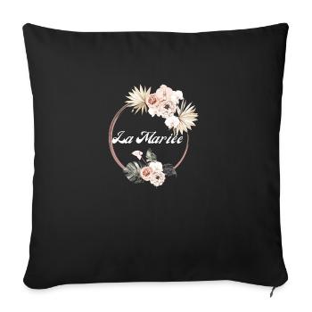 Die tropische Blumenbraut - Braut Geschenkidee - Sofakissenbezug 45 x 45 cm - Schwarz - Vorne