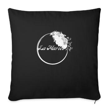 The White Floral Bride - Bride Gift Idea - Sofa pillowcase 17,3'' x 17,3'' (45 x 45 cm) - black - Front