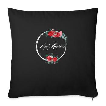 The Red Floral Bride - Bride Gift Idea - Sofa pillowcase 17,3'' x 17,3'' (45 x 45 cm) - black - Front