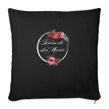 Red Floral Bride Team - Bachelorette Party Gift Idea - Sofa pillowcase 17,3'' x 17,3'' (45 x 45 cm) - black - Front