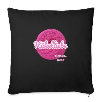 Häkelliebe - Sofakissenbezug 45 x 45 cm - Schwarz - Vorne