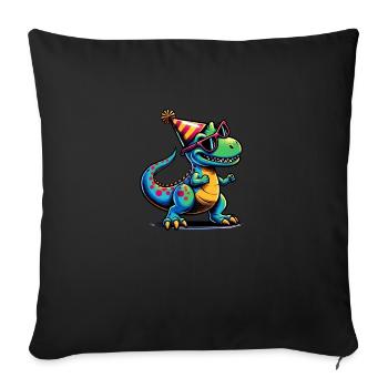 Party Dino - Sofa pillowcase 17,3'' x 17,3'' (45 x 45 cm) - black - Front