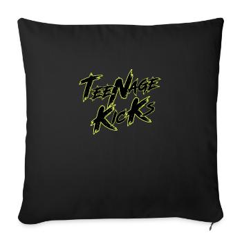 Coups de pied d’adolescent - Housse de coussin décorative 45 x 45 cm - noir - Devant