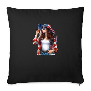 Patriot day 4 Us - Sofa pillowcase 17,3'' x 17,3'' (45 x 45 cm) - black - Front