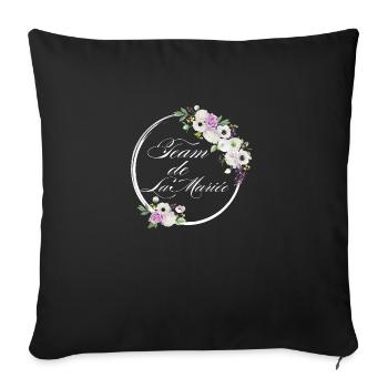 Team of The Purple Floral Bride - Bachelorette Party Gift Idea - Sofa pillowcase 17,3'' x 17,3'' (45 x 45 cm) - black - Front