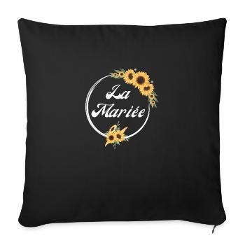 The Sunflower Floral Bride - Bride Gift Idea - Sofa pillowcase 17,3'' x 17,3'' (45 x 45 cm) - black - Front