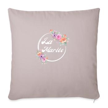 The Pink Floral Bride - Bride Gift Idea - Sofa pillowcase 17,3'' x 17,3'' (45 x 45 cm) - light taupe - Front