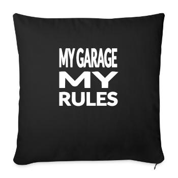Garage - Housse de coussin décorative 45 x 45 cm - noir - Devant