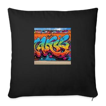 Graffiti - Sofa pillowcase 17,3'' x 17,3'' (45 x 45 cm) - black - Front