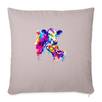 Cow with calf - Sofa pillowcase 17,3'' x 17,3'' (45 x 45 cm) - light taupe - Front