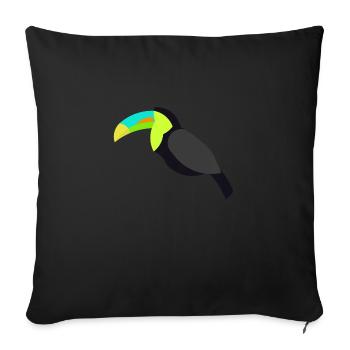 Toucan - Housse de coussin décorative 45 x 45 cm - noir - Devant