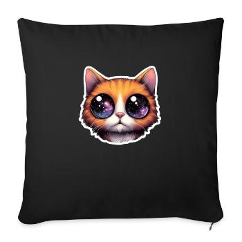 Cute cat - Sofa pillowcase 17,3'' x 17,3'' (45 x 45 cm) - black - Front