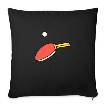Ping Pong - Paddle & Ball - Housse de coussin décorative 45 x 45 cm - noir - Devant