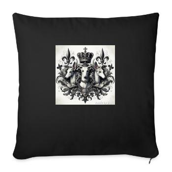 Greyhound Crest - Honor - Love - Respect - Sofa pillowcase 17,3'' x 17,3'' (45 x 45 cm) - black - Front