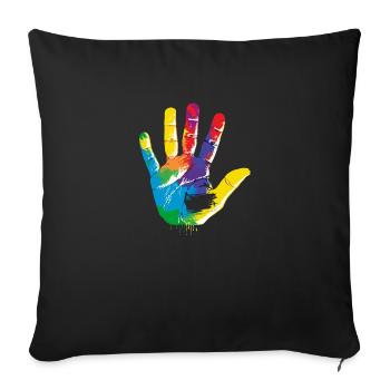 arc-en-ciel - Housse de coussin décorative 45 x 45 cm - noir - Devant