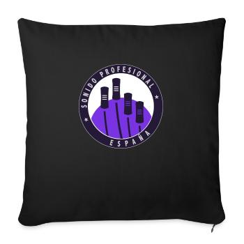 Logo with white background. - Sofa pillowcase 17,3'' x 17,3'' (45 x 45 cm) - black - Front