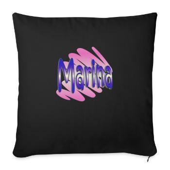 marina2 - Sofa pillowcase 17,3'' x 17,3'' (45 x 45 cm) - black - Front