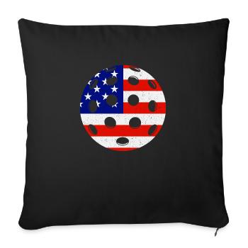 Pickleball USA BALL - Housse de coussin décorative 45 x 45 cm - noir - Devant