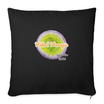 Häkel Therapie - Sofakissenbezug 45 x 45 cm - Schwarz - Vorne