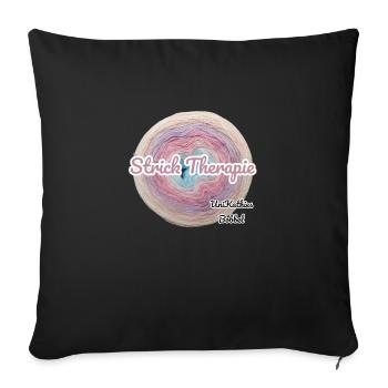 Strick Therapie - Sofakissenbezug 45 x 45 cm - Schwarz - Vorne