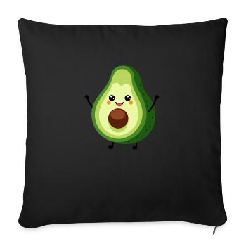 Avocado - Sofa pillowcase 17,3'' x 17,3'' (45 x 45 cm) - black - Front