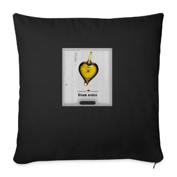 Art allemand - huile oeil en forme de coeur - Housse de coussin décorative 45 x 45 cm - noir - Devant