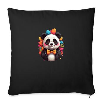 Panda - Sofa pillowcase 17,3'' x 17,3'' (45 x 45 cm) - black - Front