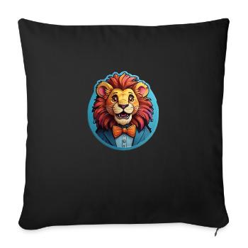 Löwe Comic - Sofakissenbezug 45 x 45 cm - Schwarz - Vorne