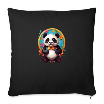 Panda - Sofa pillowcase 17,3'' x 17,3'' (45 x 45 cm) - black - Front