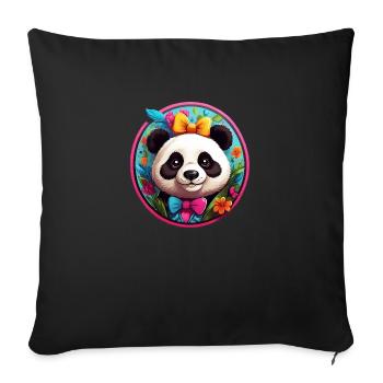 Panda - Sofa pillowcase 17,3'' x 17,3'' (45 x 45 cm) - black - Front
