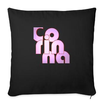 Corinna2 - Sofakissenbezug 45 x 45 cm - Schwarz - Vorne