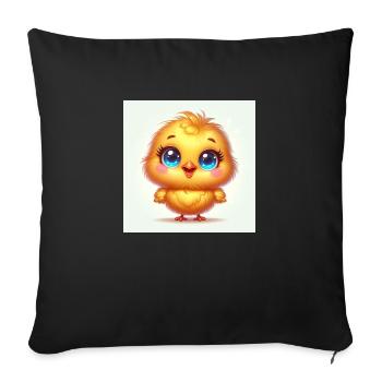 Sweet chick The cute chick with big eyes - Sofa pillowcase 17,3'' x 17,3'' (45 x 45 cm) - black - Front